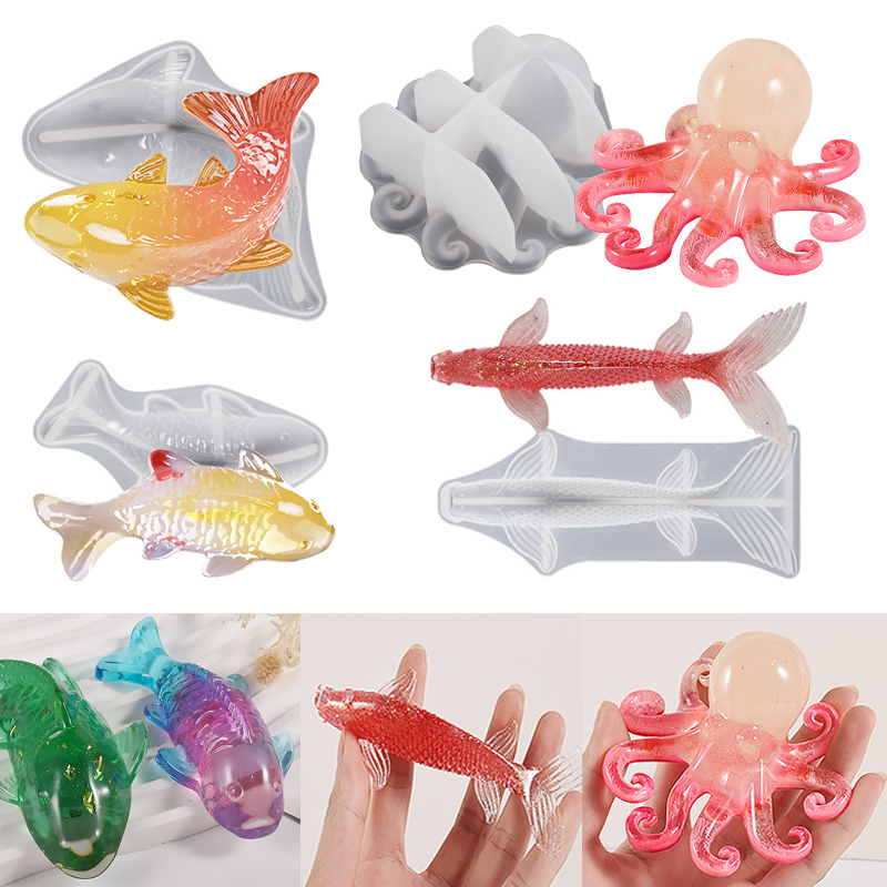 Aquarium Fish Guppy - 3D Koi Fish Shaped Epoxy Resin