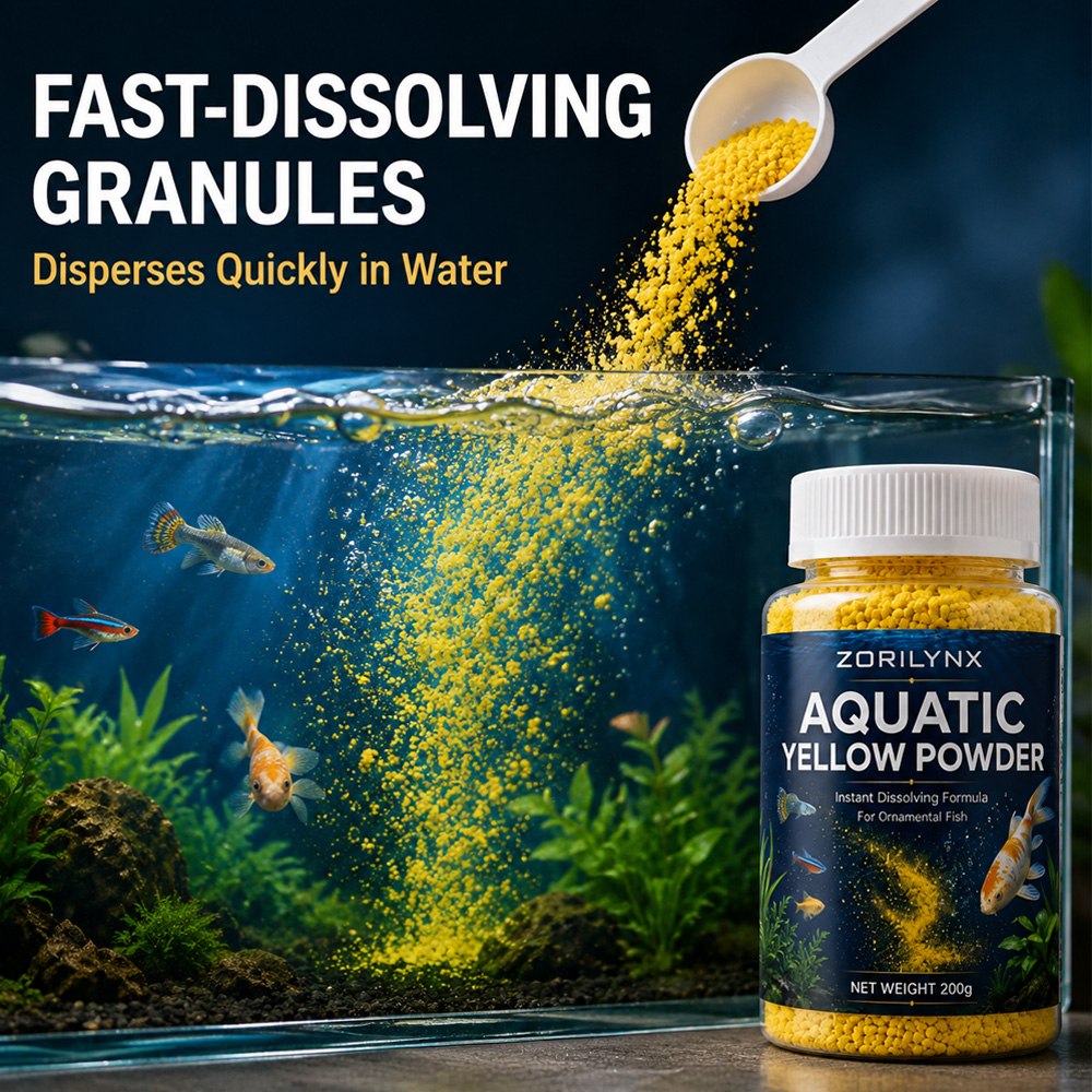 Aquarium Fish Yellow - Aquatic Yellow Powder Instant Dissolving Granules