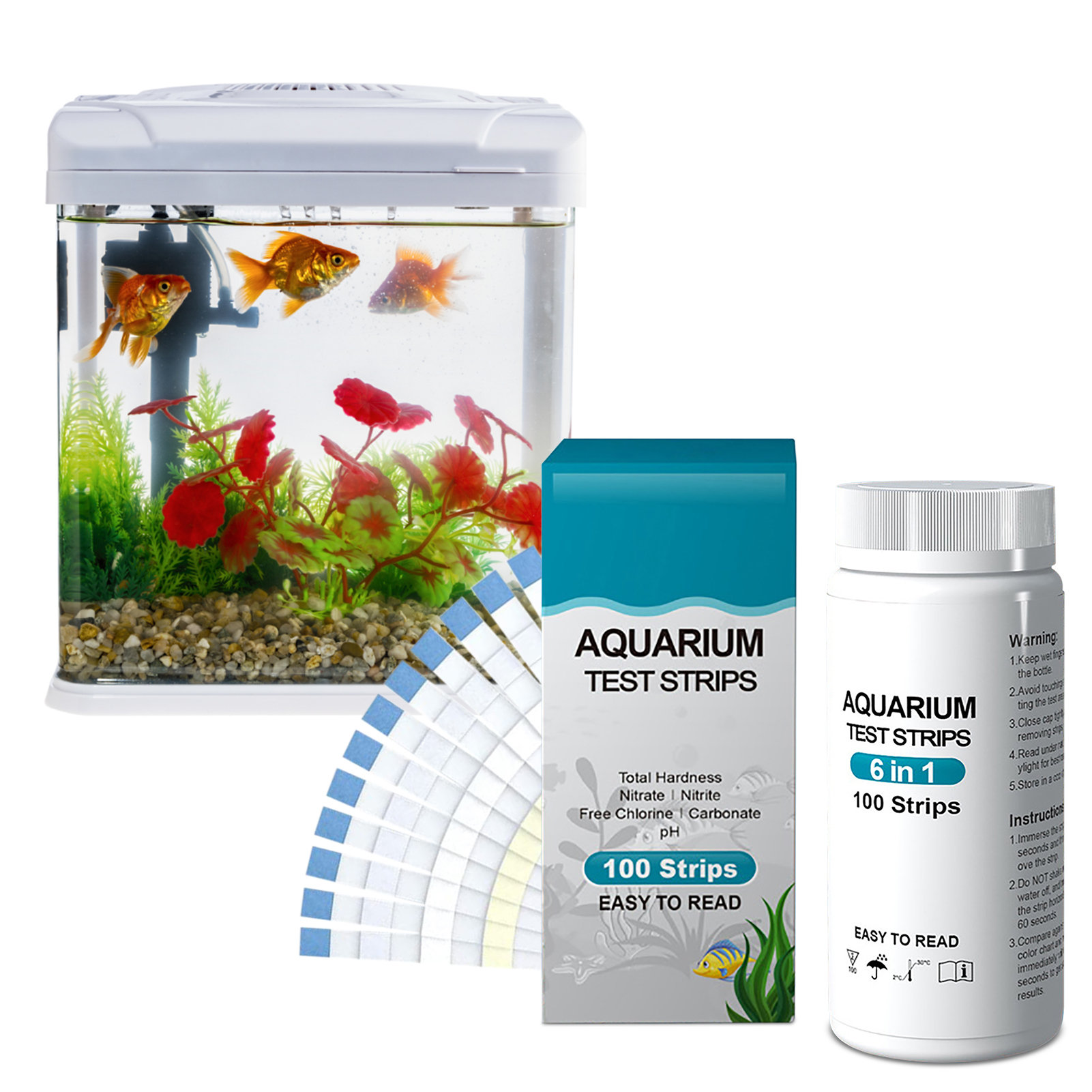 100pcs 6-in-1 Water Quality Te - огляд і ціна Aquarium Test Kit