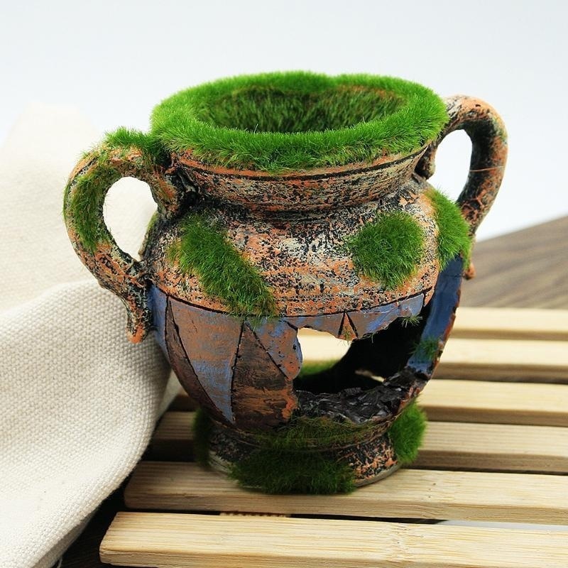 1pc Resin Vase with Moss Aquar - огляд і ціна Aquarium Fish Games