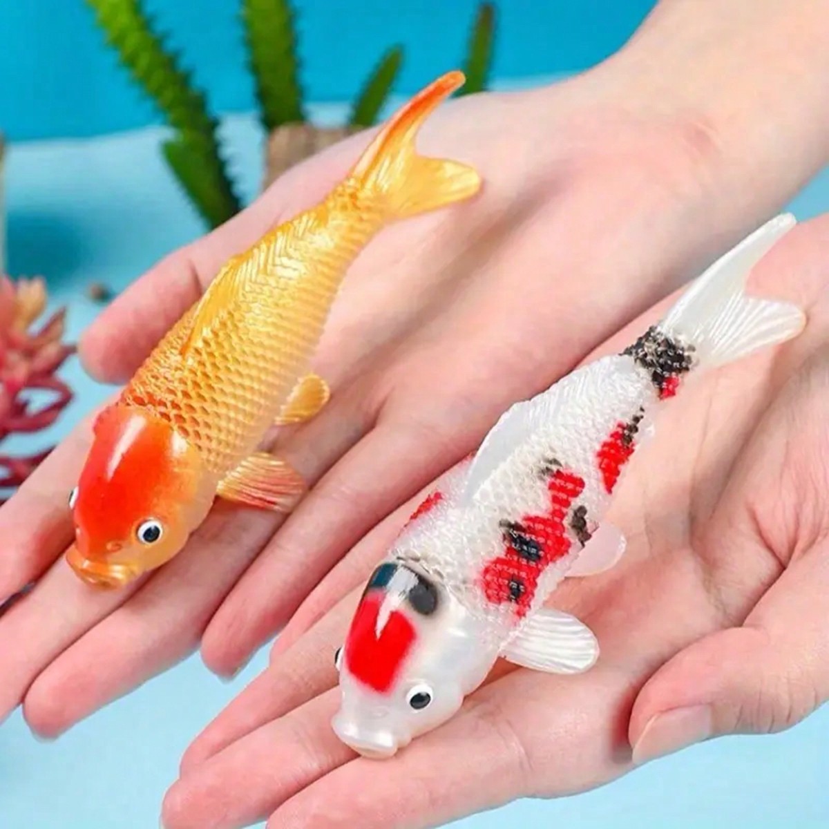 2pcs Colorful Artificial Koi F - огляд і ціна Aquarium Fish Yellow
