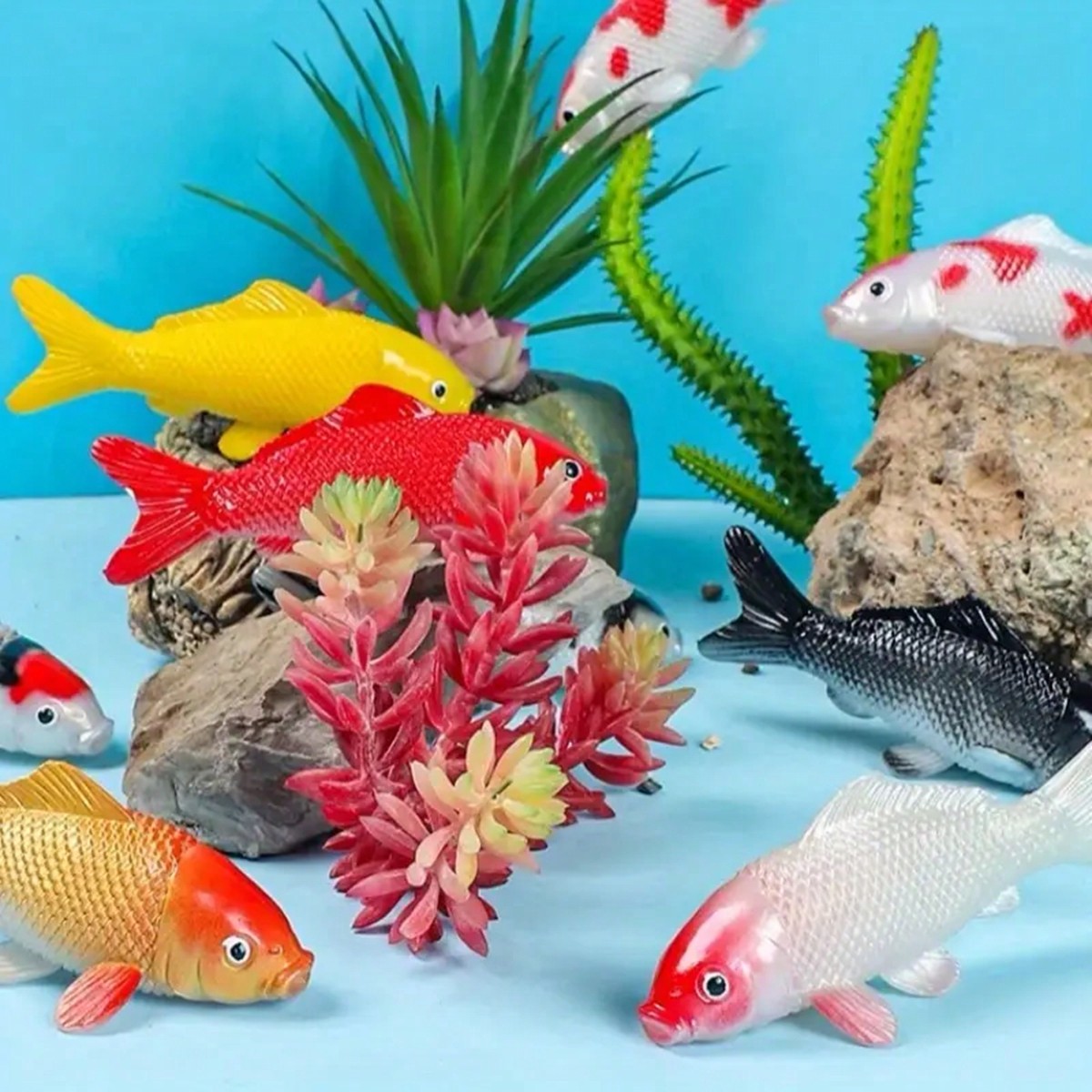 2pcs Colorful Artificial Koi F - огляд і ціна Aquarium Fish Yellow